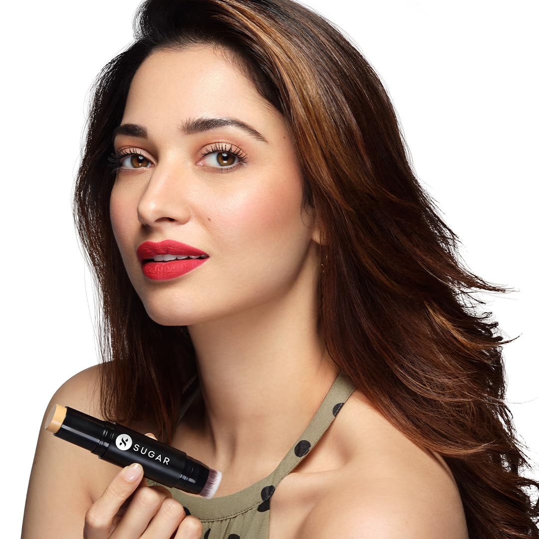 SUGAR Cosmetics Ace Of Face Foundation Stick with In-Built Brush | Full Coverage Cream Foundation for Indian Skin | Matte Finish | Lasts 24 Hours | 12gm - 17 Raf