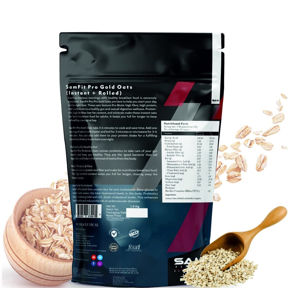 Verem SamFit Pro Gold Oats (Instant+Rolled), 1 KG