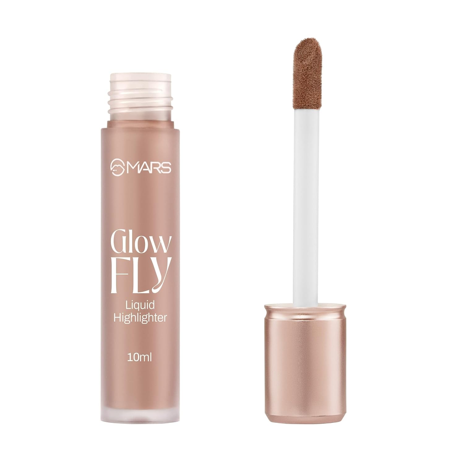 MARS Glow Fly Liquid Highlighter (10 ml) (01-WINGED ROSE) | Enriched With Sunflower Seed Oil | Radiant Glow | No Chunky Particles | Light-Weight & Long-Lasting | Ultra Blendable Formula