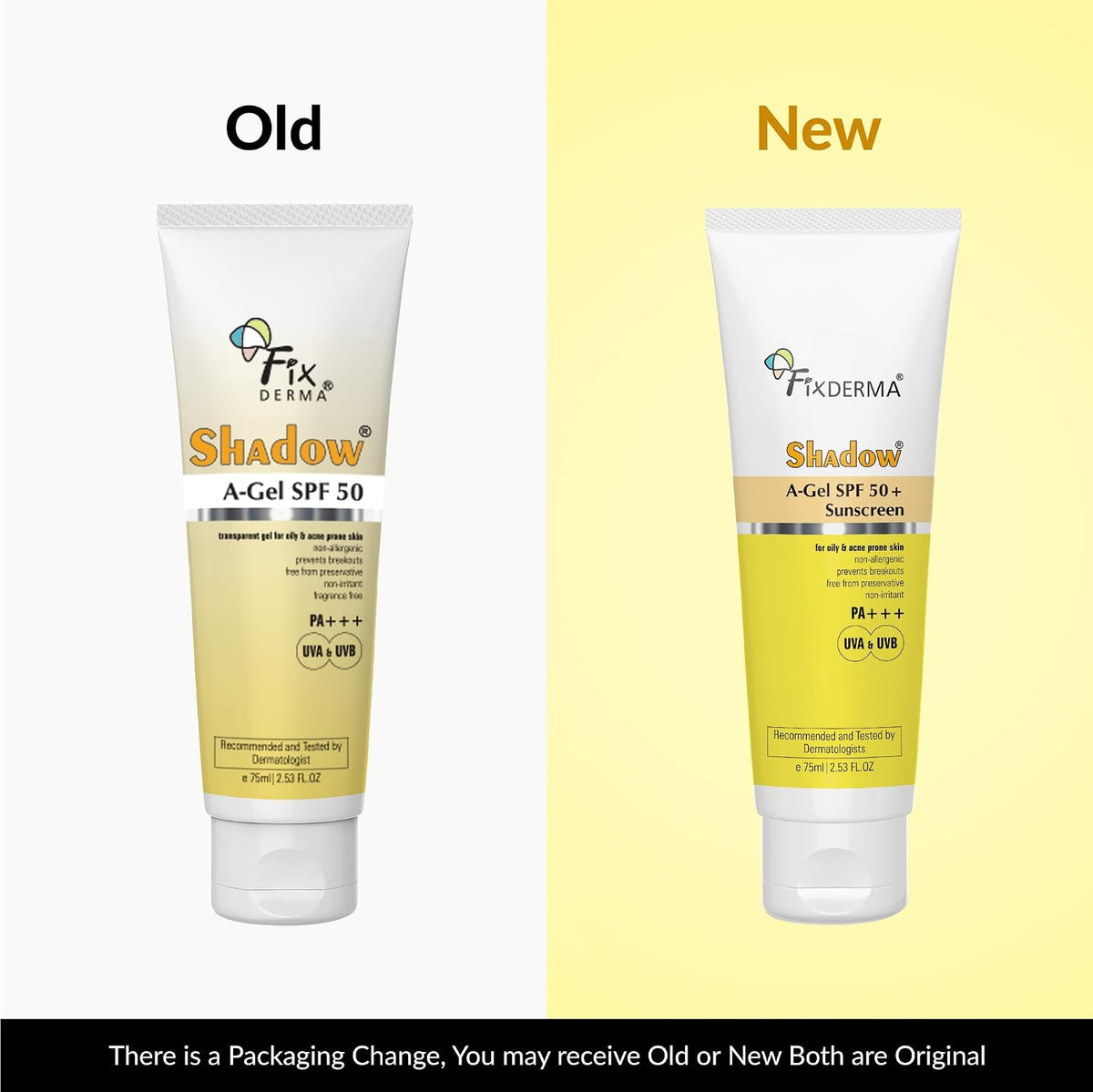 Fixderma Shadow A-Gel SPF 50+ Sunscreen PA+++ | For Oily & Acne-Prone Skin | Lightweight | Non-Greasy | No White Cast | Broad Spectrum For UVA & UVB Protection