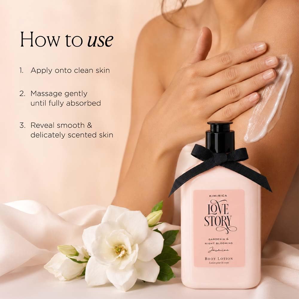 Kimirica Love Story Moisturizing Body Lotion |Gardenia and Night Blooming Jasmine | 270ml | Daily Moisturizer for All Skin Types |100% Vegan and Paraben Free 27