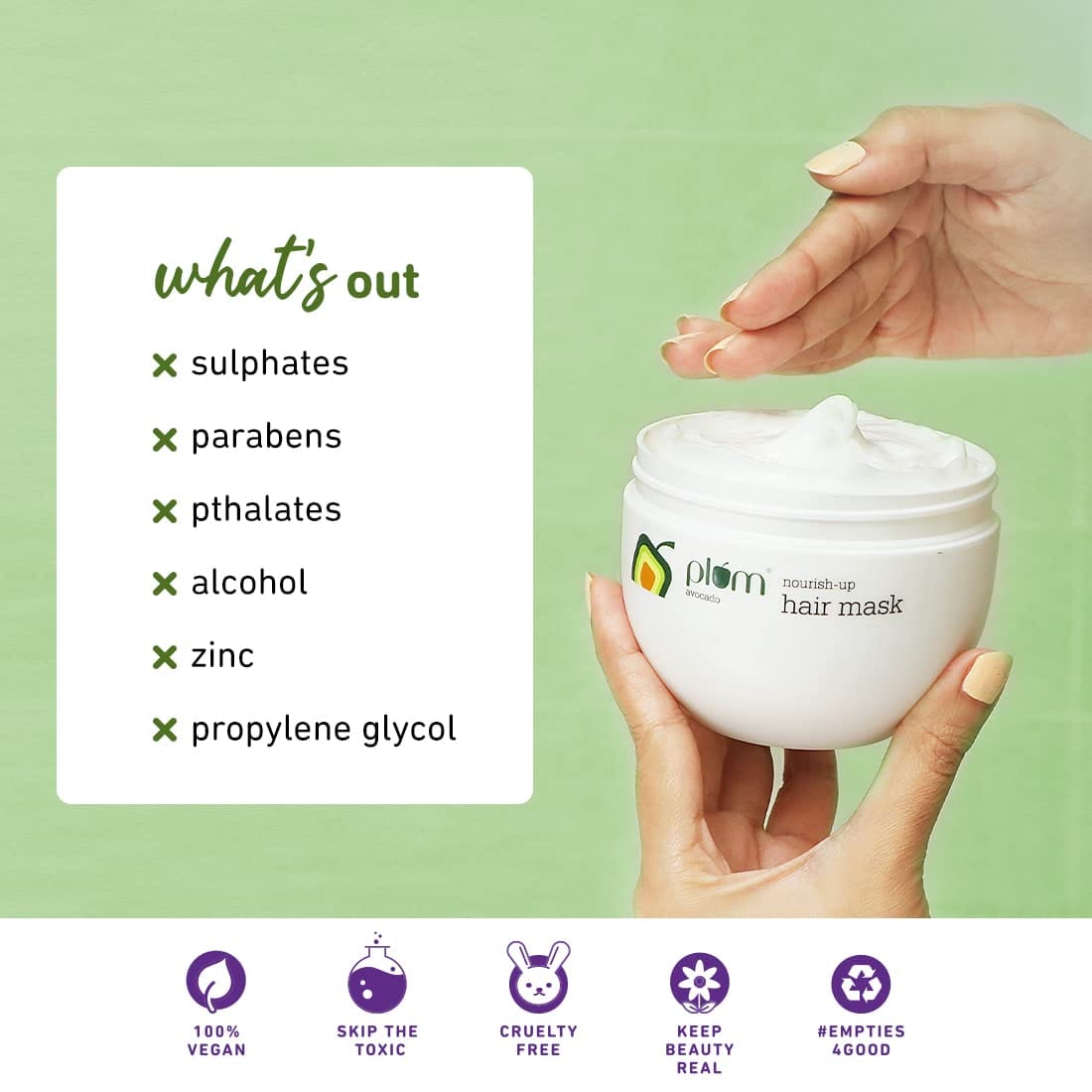 Plum - Avocado NourishUp Hair Mask (250g)
