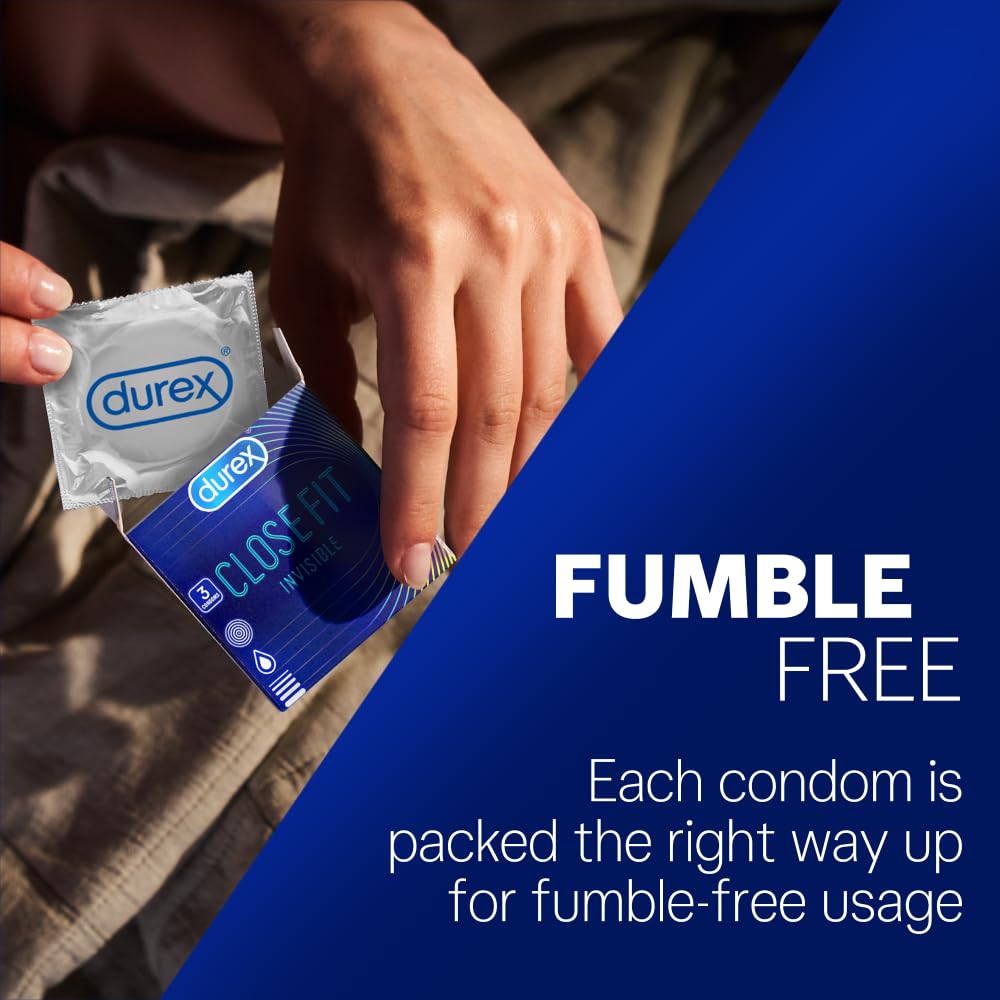 Durex Close Fit Invisible Condoms for Men - 3s | Ultra Thin Condom