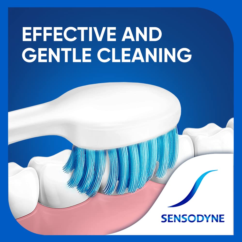 Sensodyne Toothbrush: Sensitive manual tooth brush with soft rounded bristles for adults, 3 pieces (Multicolor)