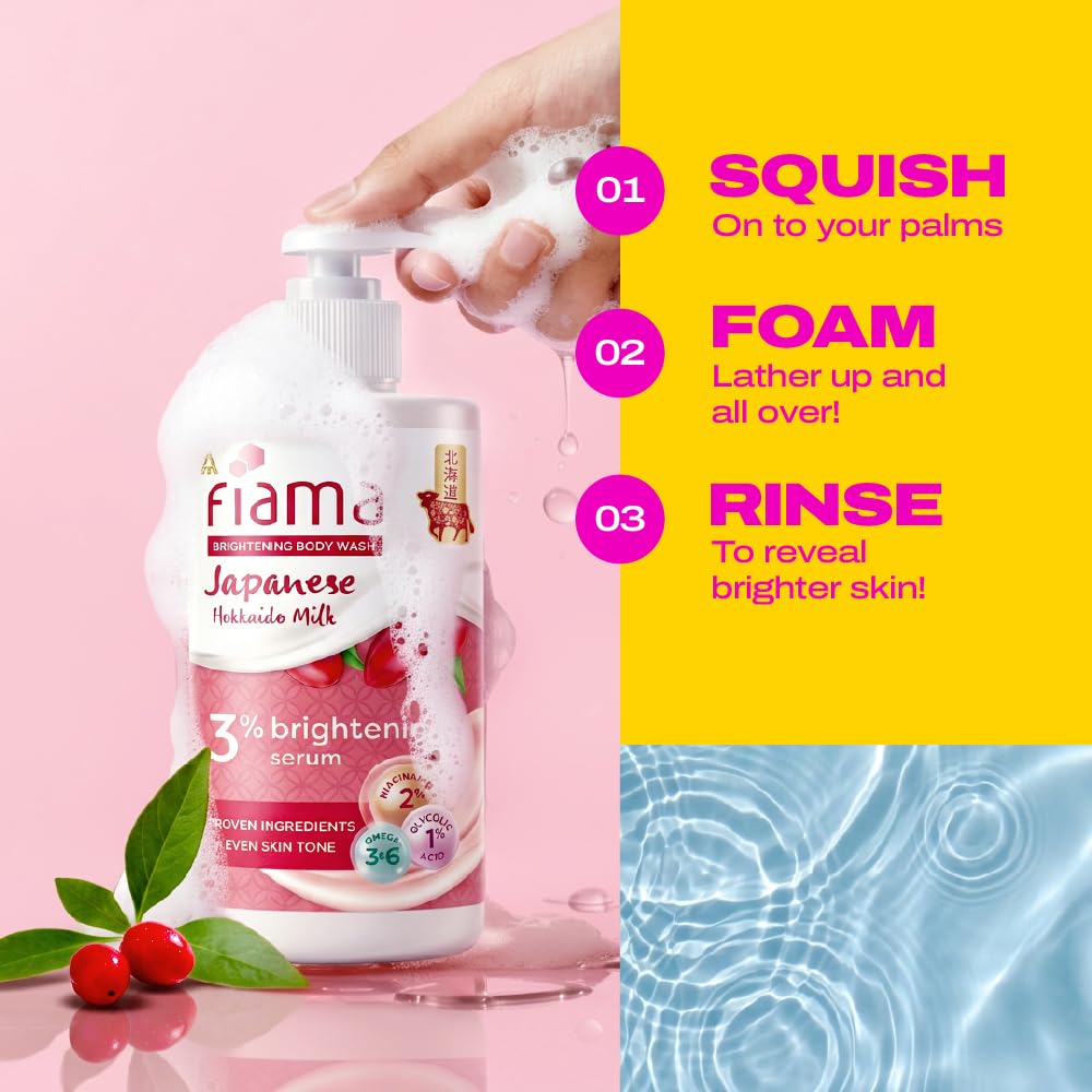 Fiama 4% Detan Serum Exfoliating Body Wash 250ml, 2% Salicylic Acid, 1% Glycolic Acid, 1% Exfoliating Tan Removal Shower Gel, Gently removes dead skin | Exotic