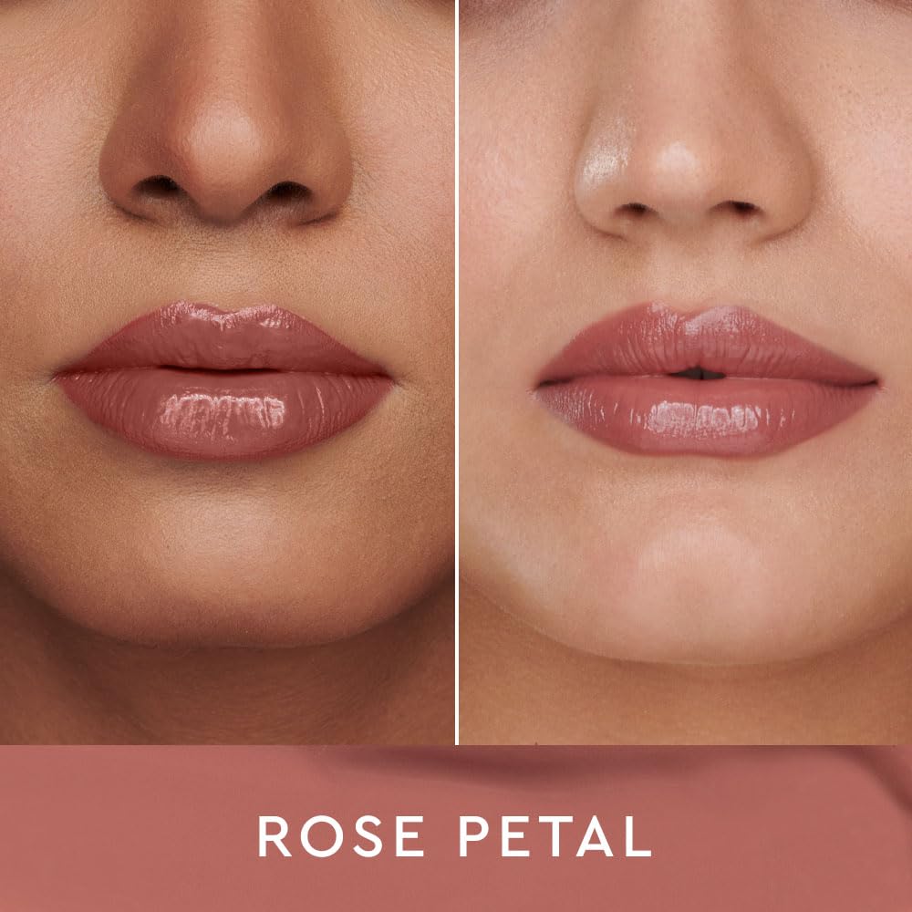 Kiro Glossfinity Crème Gloss - Rose Petal, 5ml | High-Shine Nude Lip Gloss | Hydrating, Non-Sticky Formula | Enriched with Murumuru & Cupuacu Butters | 8 Shades for Every Indian Skin Tone