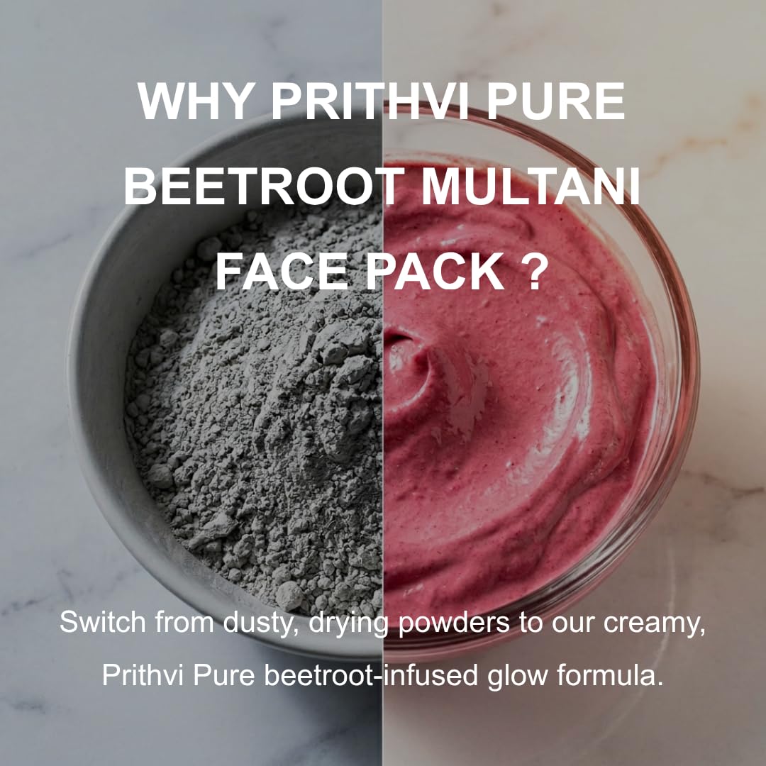 Beetroot Multani Mitti Face Pack 300g | Natural Herbal Face Pack for Pink Glow & Skin Brightening | Oil Control & Deep Cleansing | Ayurvedic Skincare | For Face