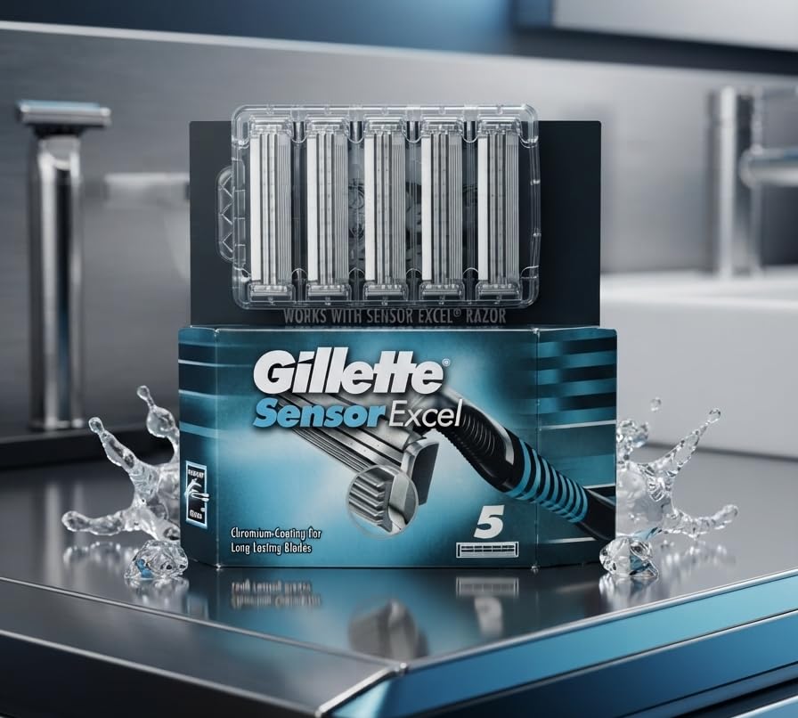 Gillette Sensor Excel Refill Razor Blade Cartridges - 5 Blades Cartridges (5 count)