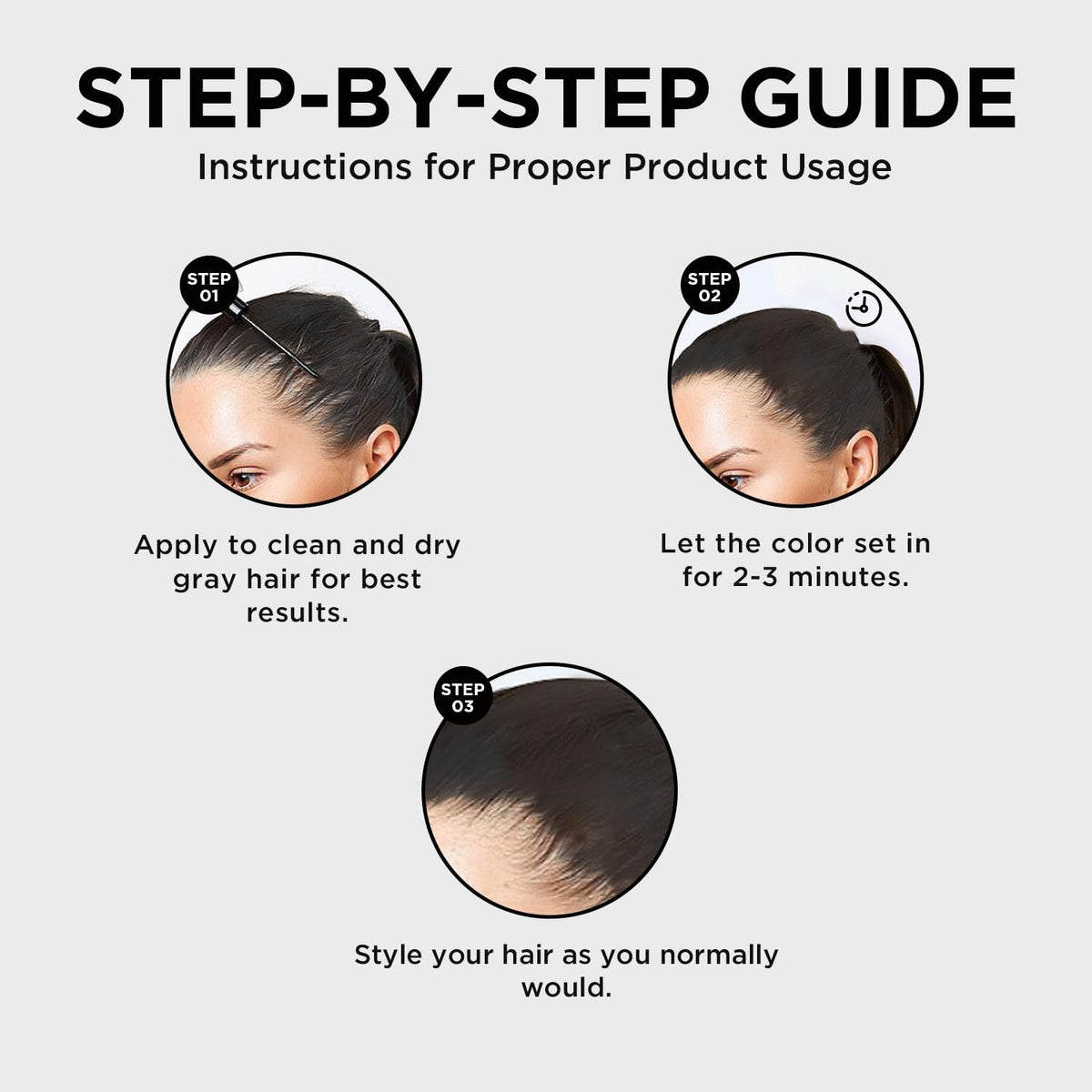 Orgatre Quick Gray Hair Touch Up Stick Black 4.5ml Instant White Hair Fixer