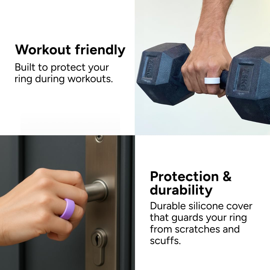 OJOS Ring Protector Compatible with Oura Ring Gen 4/Oura Ring Gen 3/Samsung Galaxy Ring/Gabit Ring/RingConn, Silicone Ring Cover Working Out Accessories Men Wom