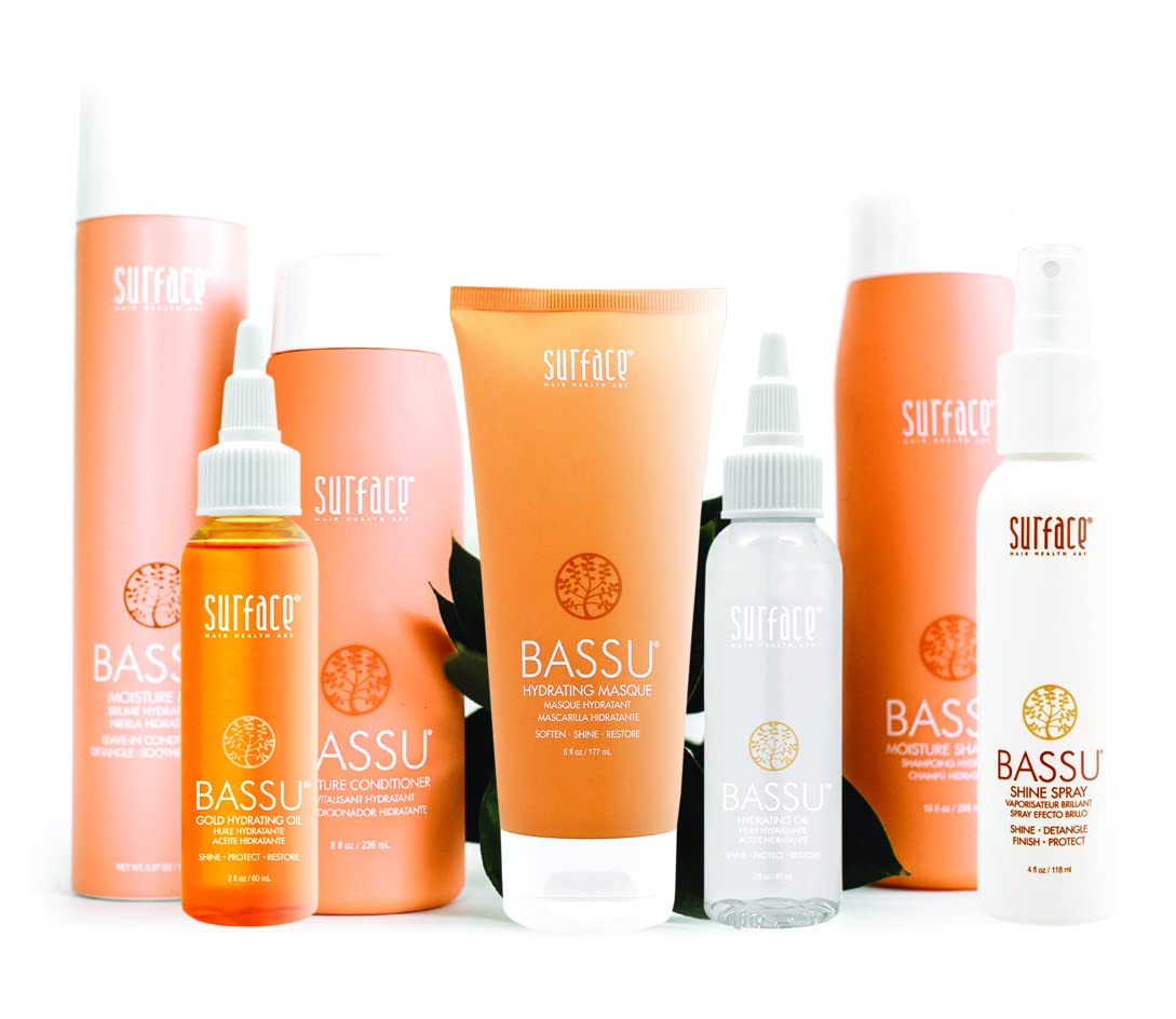 Surface Hair - Bassu Moisture Shampoo - Cleanses, Moisturizes, and Provides Sulfate Free Shine 10 Fl Oz