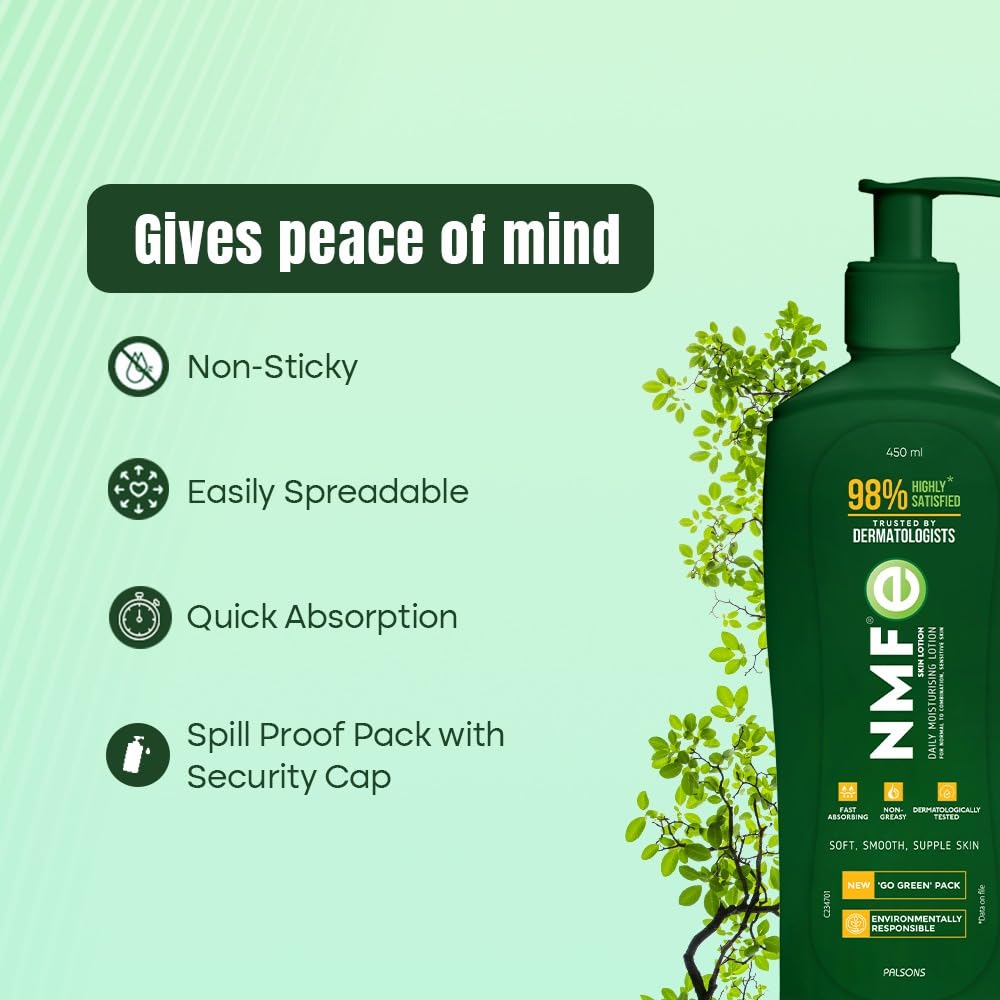 NMF-E Body Lotion | Body Moisturiser for Dry Skin with Natural Moisturising Factors | Quick Absorbing, Non-Greasy Formula | Body Lotion for Women & Men | 450 ml