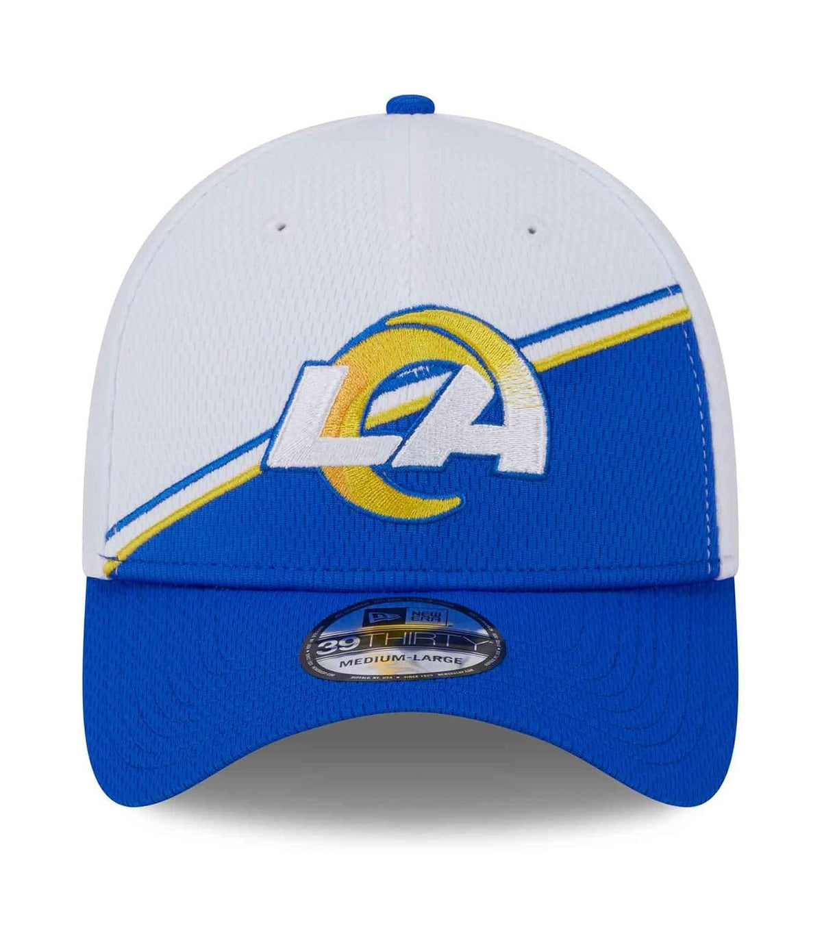 New Era Men's NFL 2023 Sideline 39THIRTY Flex Hat Large-X-Large Los Angeles Rams, White