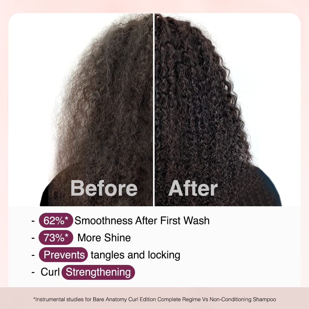 Bare Anatomy Curl-Boosting Cream Leave-In Conditioner | Get Curls with 2X Frizz Protection | Enriched with Coconut Oil, Hyaluronic Acid & Castor Oil | Get Smoother, Healthy & Glossy Hair | 140ml