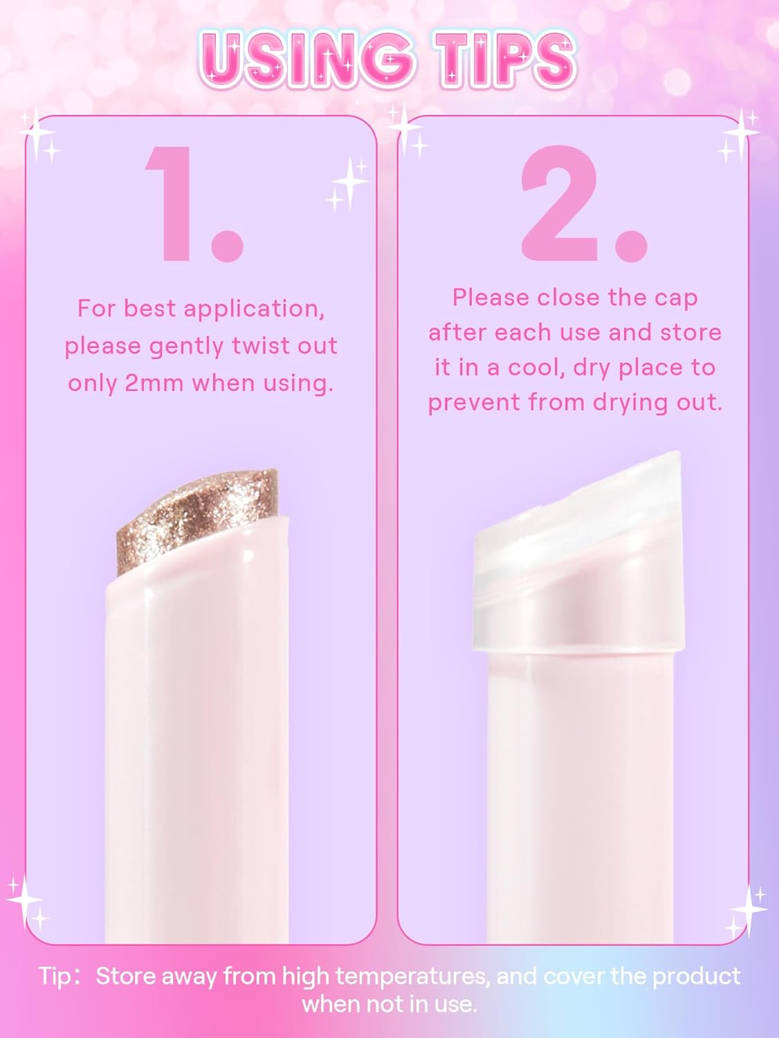 SHEGLAM Crystal Jelly Glaze Stick for Eyeshadow-03 Peach Fuzz