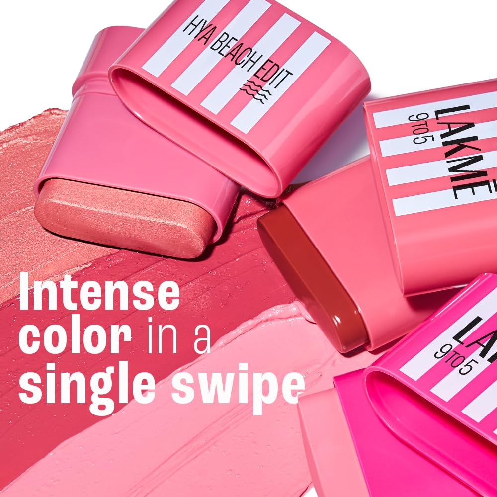 Lakme 9to5 Hya Beach Edit SPF Blush Sunset Rose, Creamy Texture, Travel-friendly, 8.6g