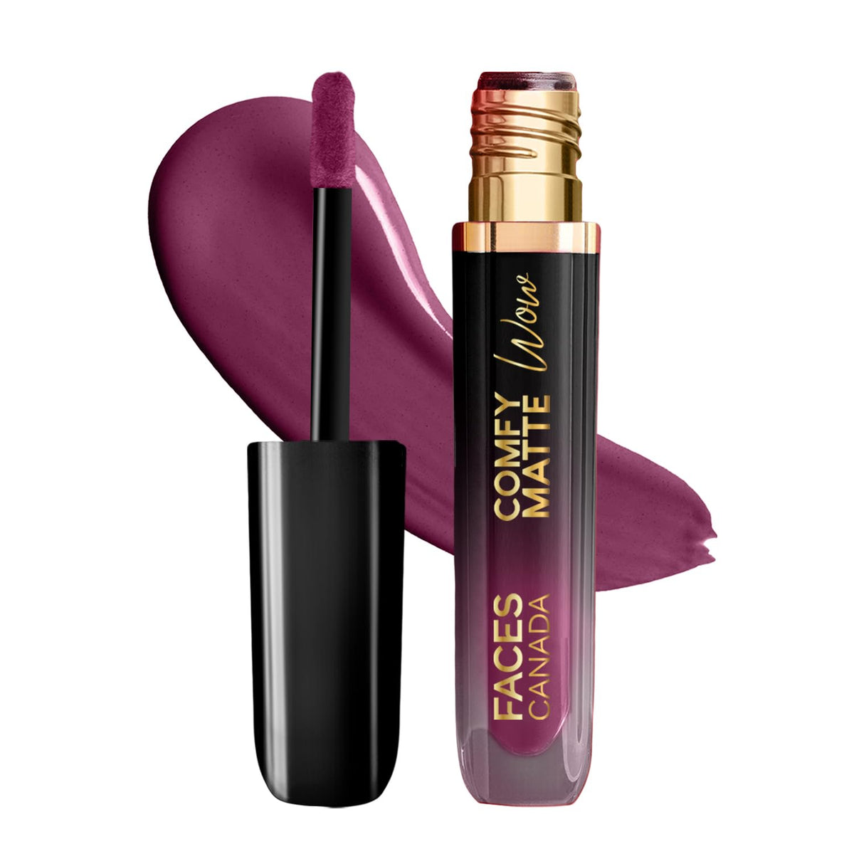 FACES CANADA Comfy Matte Wow Liquid Lipstick - Orchid Opulence 10 (Plum) 3.8ml | One Swipe Application | Highly Pigmented | Comfortable Wear | Glides Smoothly |