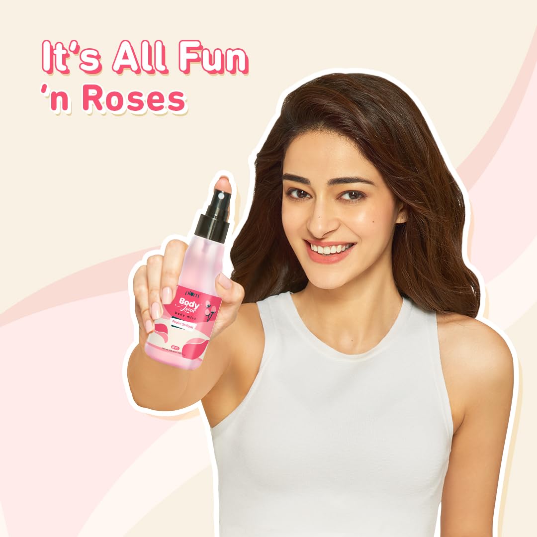 Plum BodyLovin' Feelin' So Rose Body Mist | Long Lasting Floral Fragrance For Women With Fresh Floral, Rose & Musk | High On Fun | Travel-Friendly Perfume Body