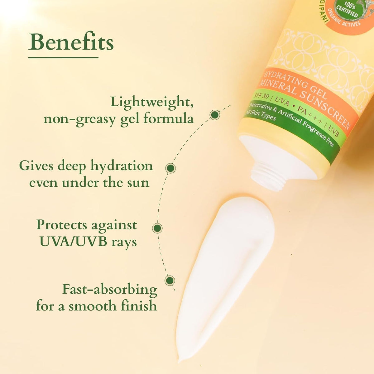 Lotus Organics+ Precious Brightening Night Cream 30G+Gel Mineral Sunscreen SPF 30,100G