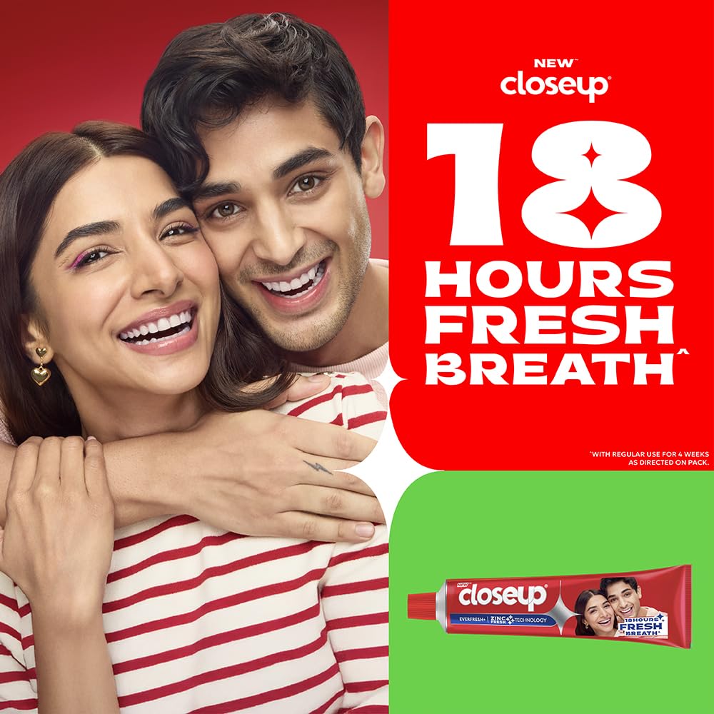 Close Up Toothpaste | Long lasting 18 Hours Of Fresh Breath & White Teeth - 300g (Pack of 2) 150 g (Pack of 2)
