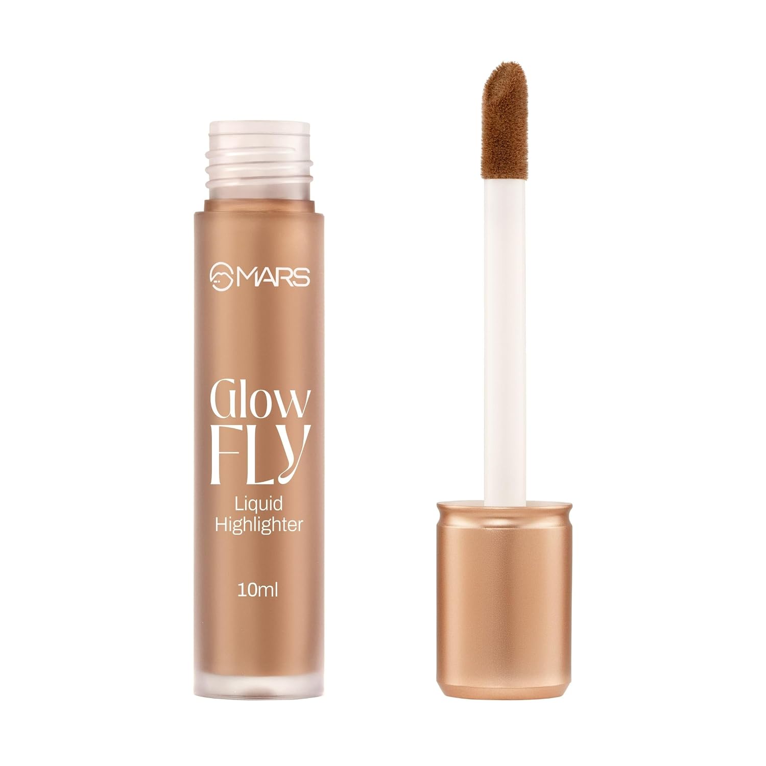 MARS Glow Fly Liquid Highlighter (10 ml) (03-WINGED GOLD) | Enriched With Sunflower Seed Oil | Radiant Glow | No Chunky Particles | Light-Weight & Long-Lasting | Ultra Blendable Formula