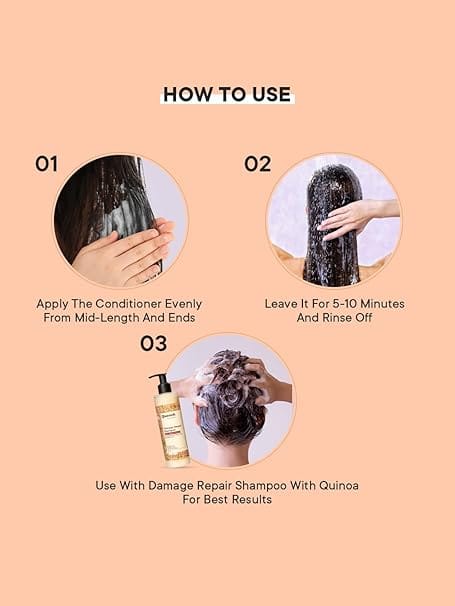 Quench - Damage Repair Conditioner with Quinoa Protein & Ceramides for Dry & Damaged Hair (180ml)