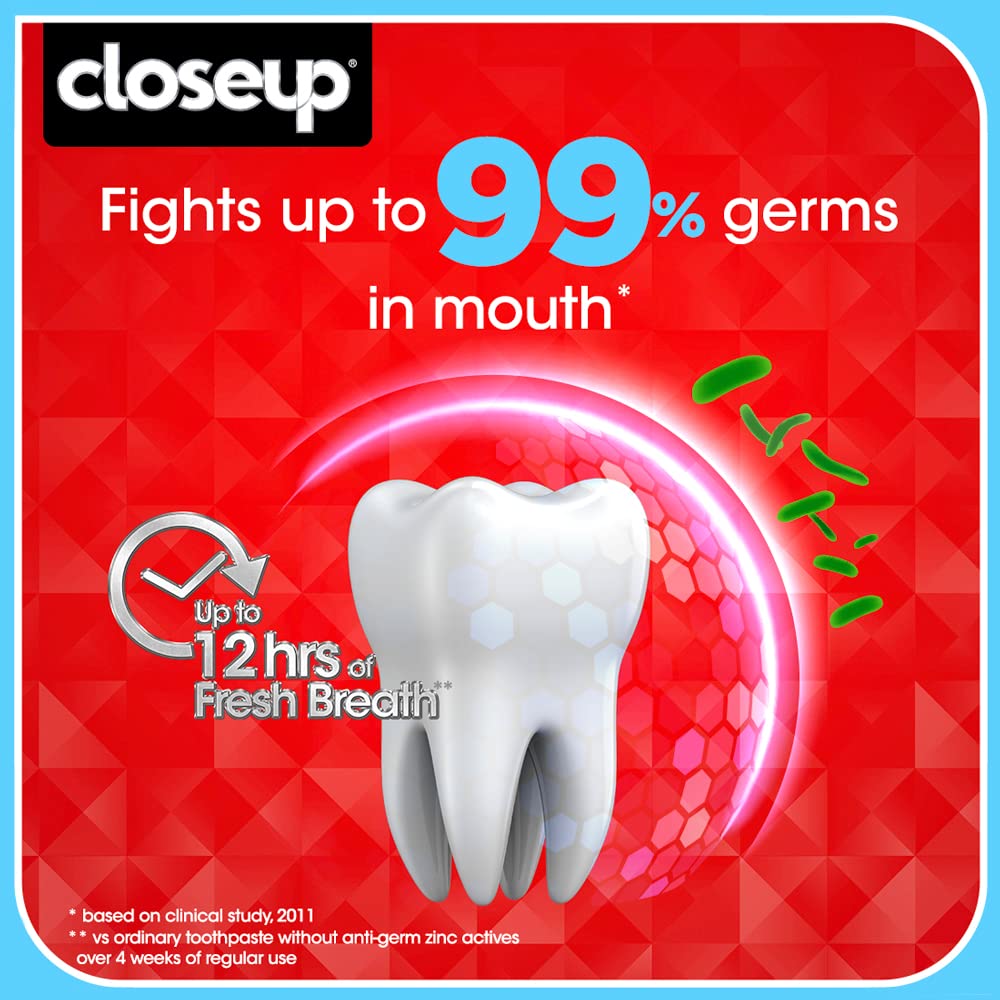 Close Up Hemir Toothpaste | India's No. 1 Gel Toothpaste|3X Fresher Breath |Upto 12 Hrs Of Fresh Breath & White Teeth|900G Fresh 900 g (Pack of 1)