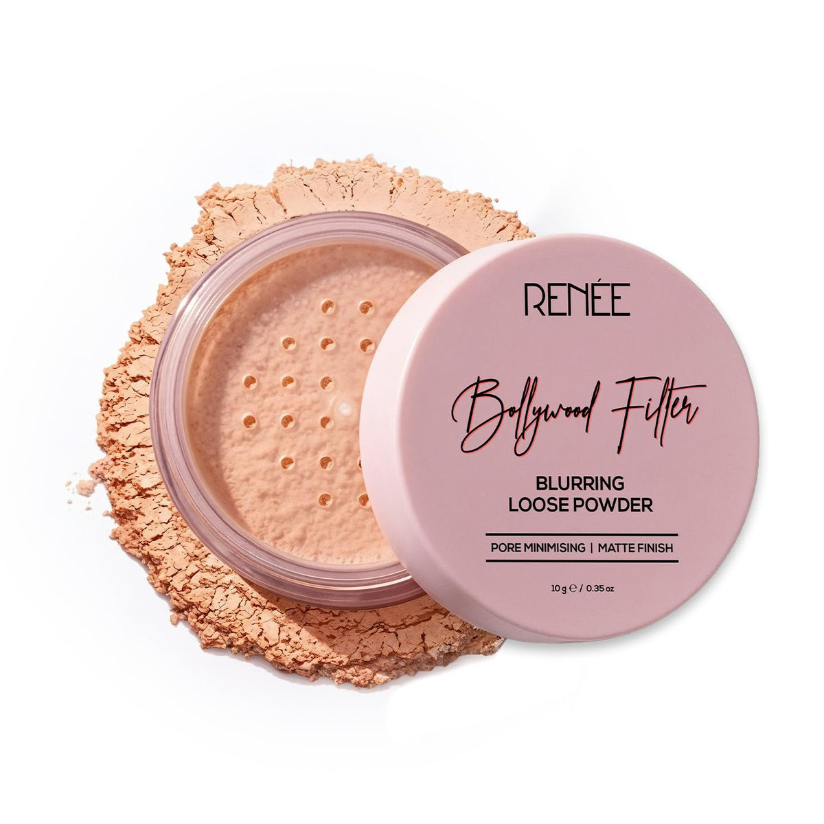 RENEE Bollywood Filter Pore Blurring Loose Powder For Face - Fresh Sand | Matte Finish, Sets Makeup, Blurs Pores, Controls Shine | For All Skin Types | 10g Fres