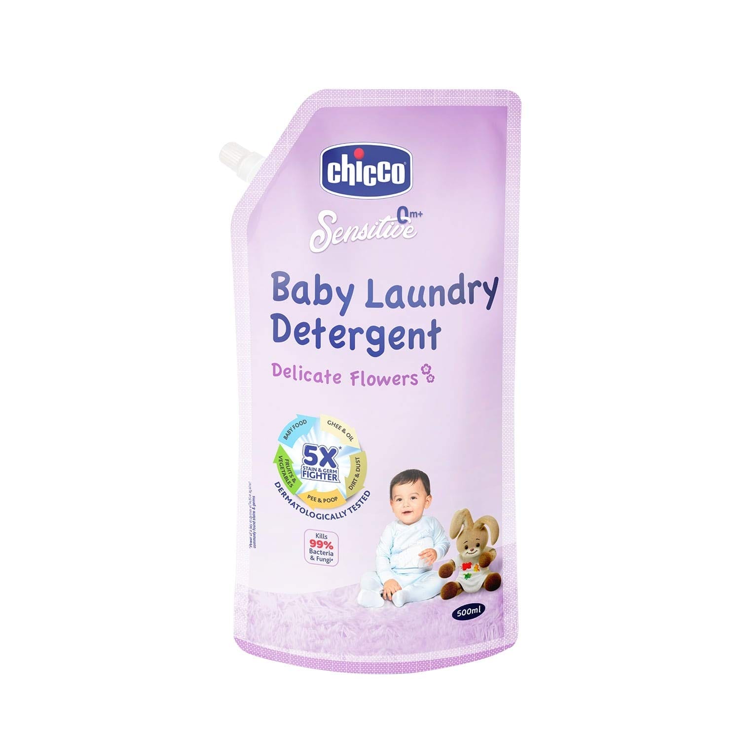 Chicco - Baby Liquid Laundry Detergent Delicate Flowers, Refill Pack (500mL)