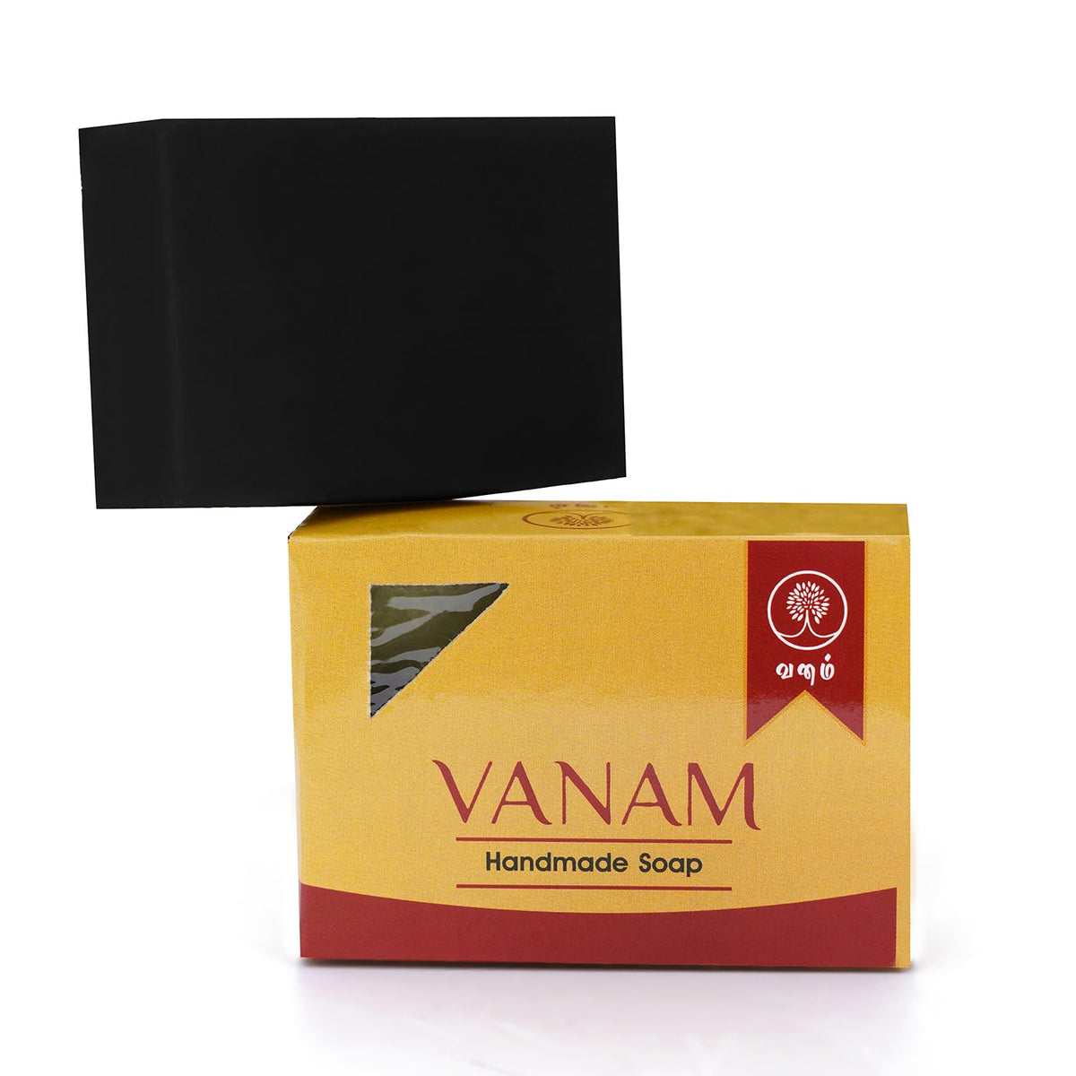 VANAM Handmade Herbal Charcoal Bath Soap_Black_Pack of 5 Charcoal Butter 100 g (Pack of 5)