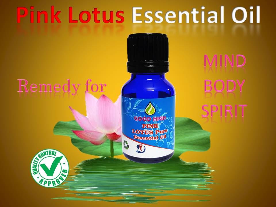 Good High Pink Lotus Oil 100% Pure Natural Organic Vegan and Undiluted - For Personal Care - By Good High (0.338 oz = 10 mL)