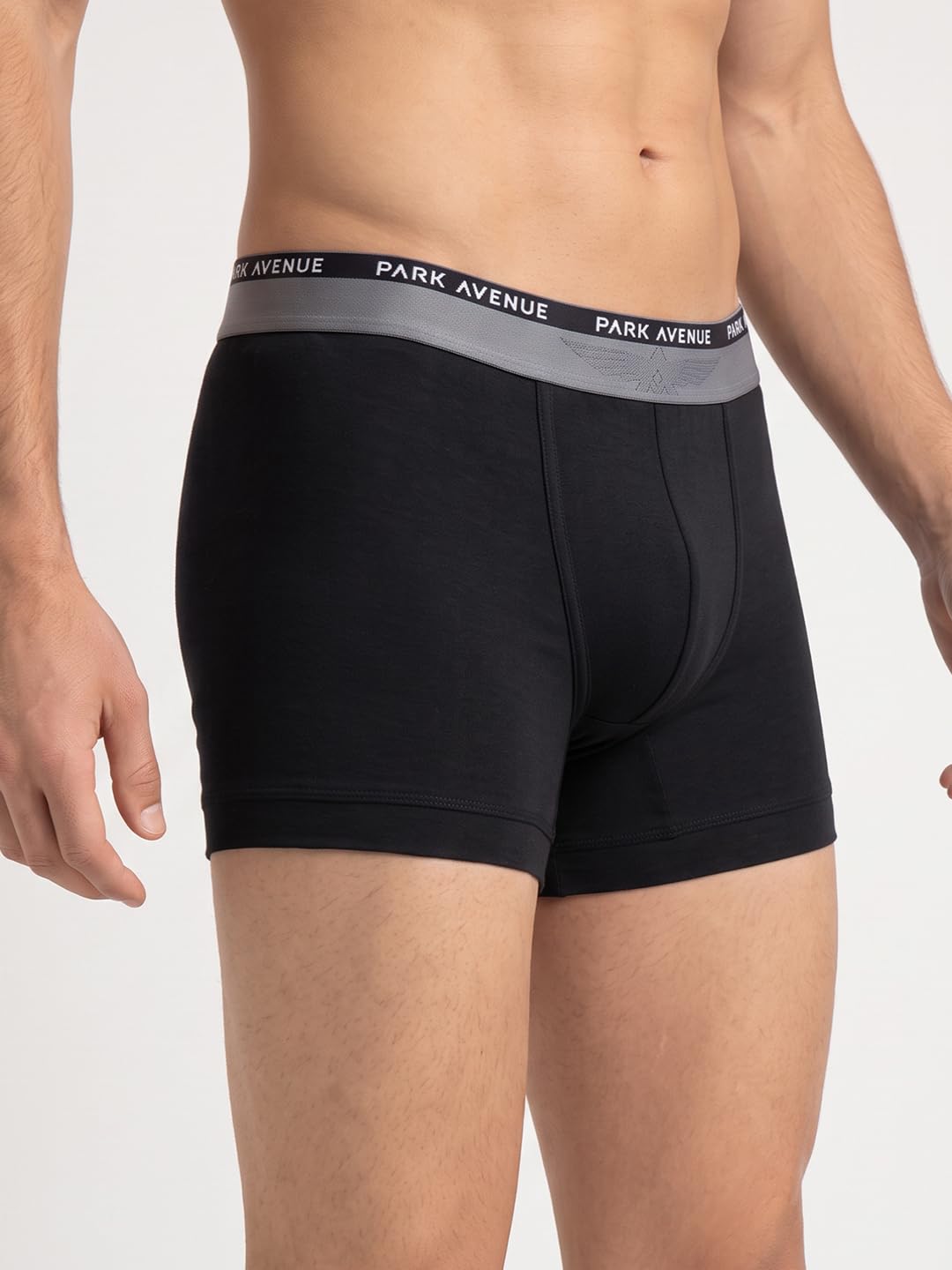 Park Avenue Men Regular Fit Solid Pattern Cotton Spandex Blend Trunk 100 CM Black