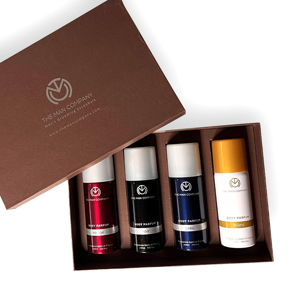 The Man Company Multifaceted No Gas Deodorant Set | Bleu, Blanc, Noir, Rouge | Body Spray Perfume for Man | Premium Long Lasting Fragrance | Anniversary fragran