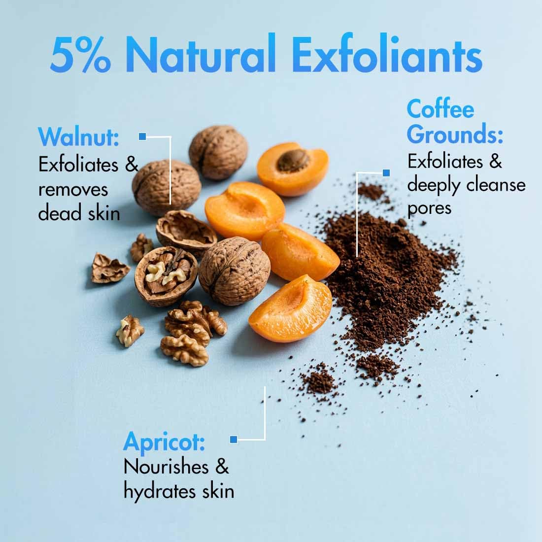mCaffeine Brightening Face Scrub | Visible Brighter, Smoother Skin | 5% Natural Exfoliants | Walnut & Apricot | Caffeine | Deeply Cleanses Pores | Gentle Exfoli