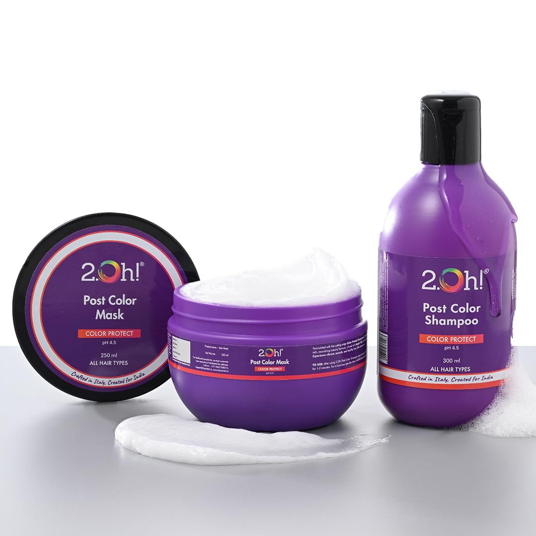 2.Oh! Italian Post Color Combo with Color Protect Complex | Colour Protect Shampoo + Hair Mask for Coloured Hair | Daily Use Shampoo and Mask with pH 4.5 | Idea