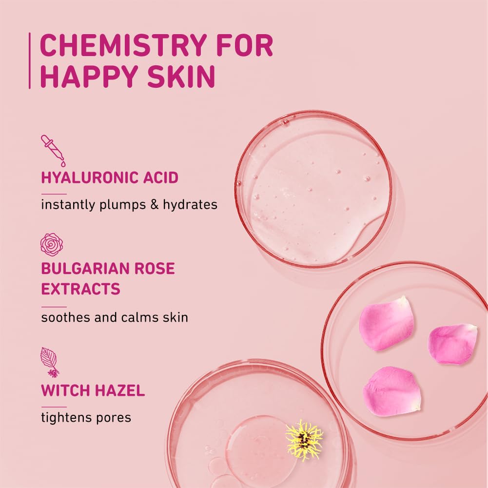 Plum Bulgarian Valley Rose Water Face Toner | for Oily Acne Prone Dry Combination Skin | with Hyaluronic Acid | Hydrating & Pores Tightening | Balances pH Level