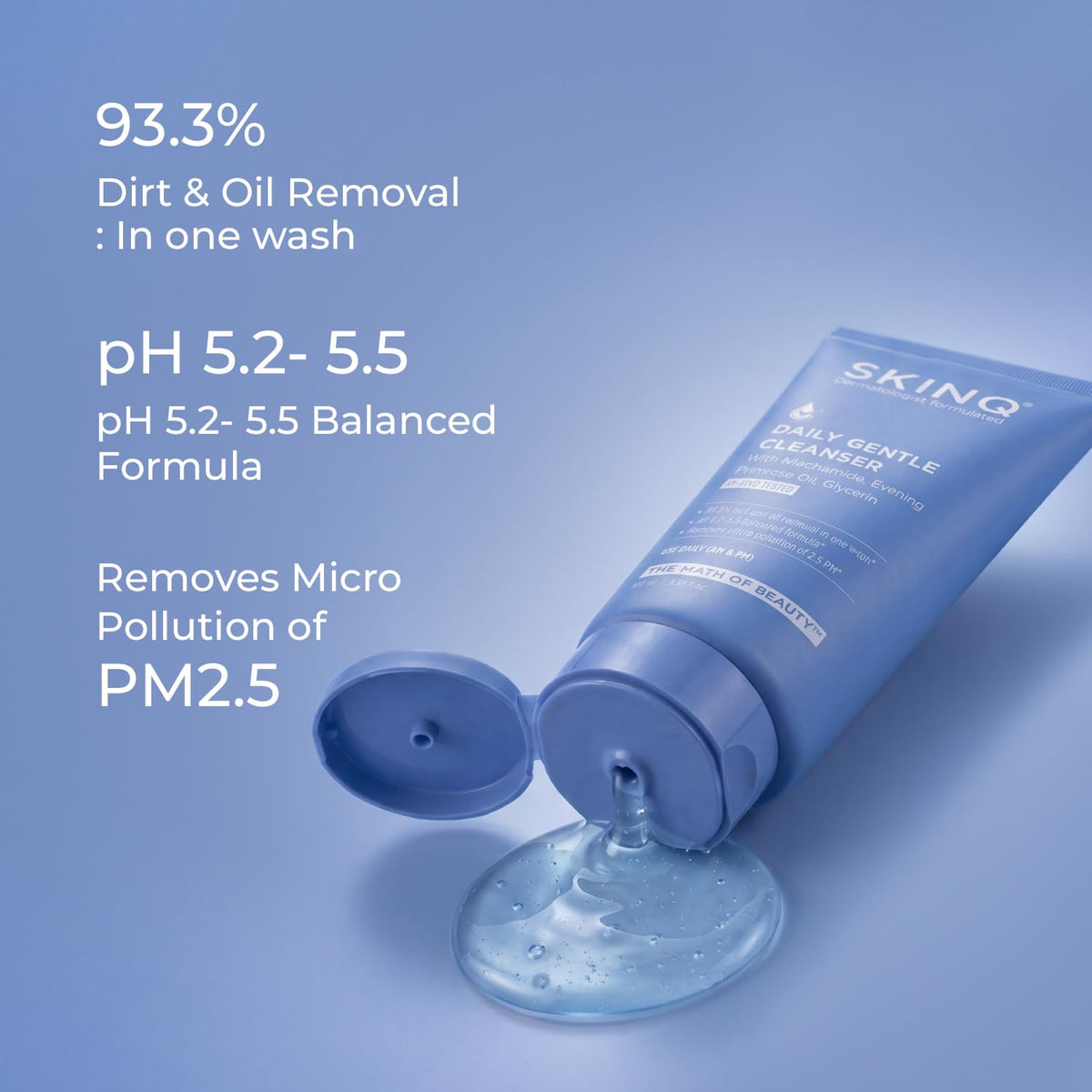SKINQ Niacinamide Face Wash for Oily Skin & Excess Oil | Removes 93.3% Dirt & Oil in One Wash | pH Balanced, No Parabens | Normal, Dry & Sensitive Skin | Made b