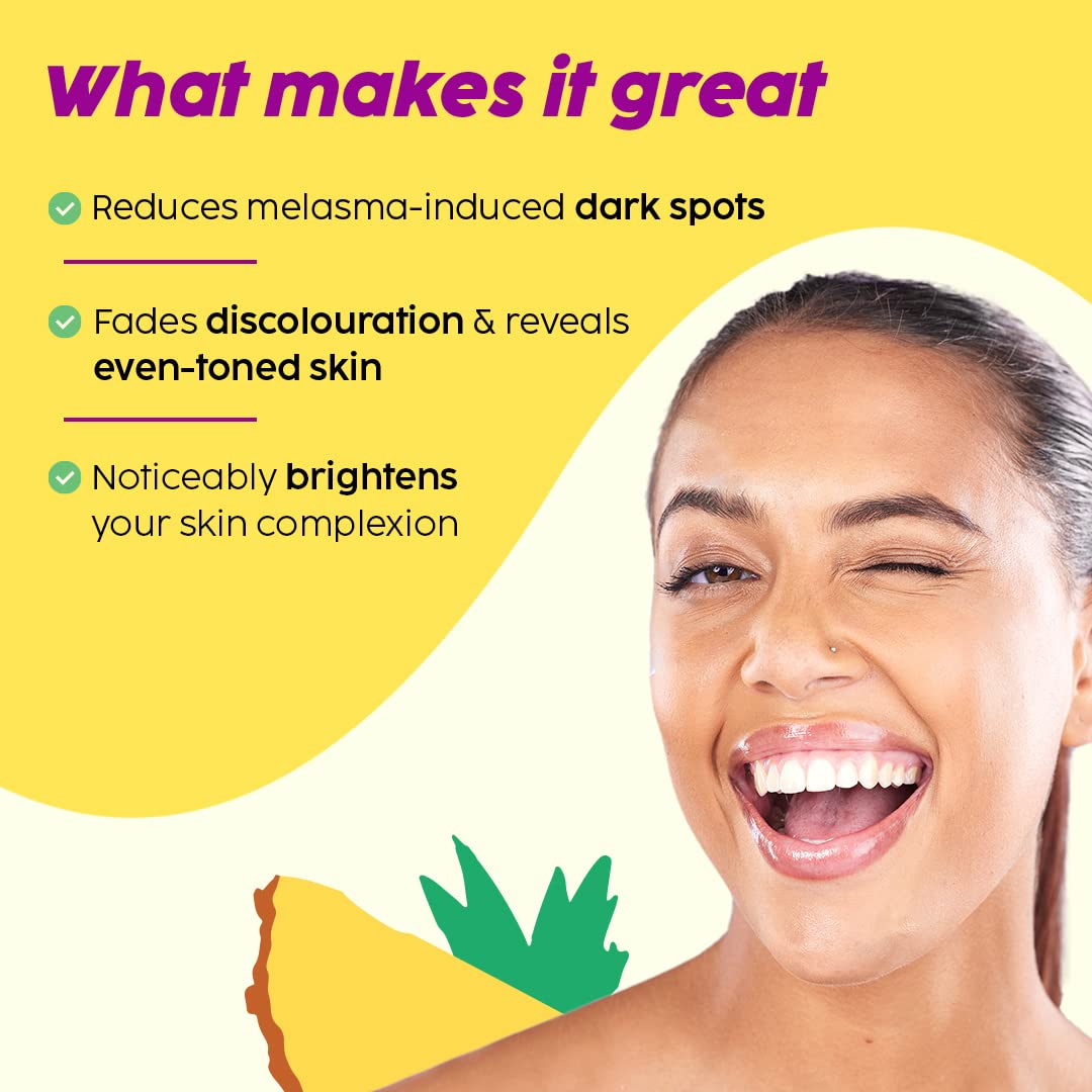 The Plant Fix Plix 2% Alpha Arbutin Pineapple De-Pigmentation Dewy Face Serum for Pigmentation & Dark Spots Removal for Unisex with 10% Niacinamide, 5% PHA for All Skin, 30ml (Pack of 1)