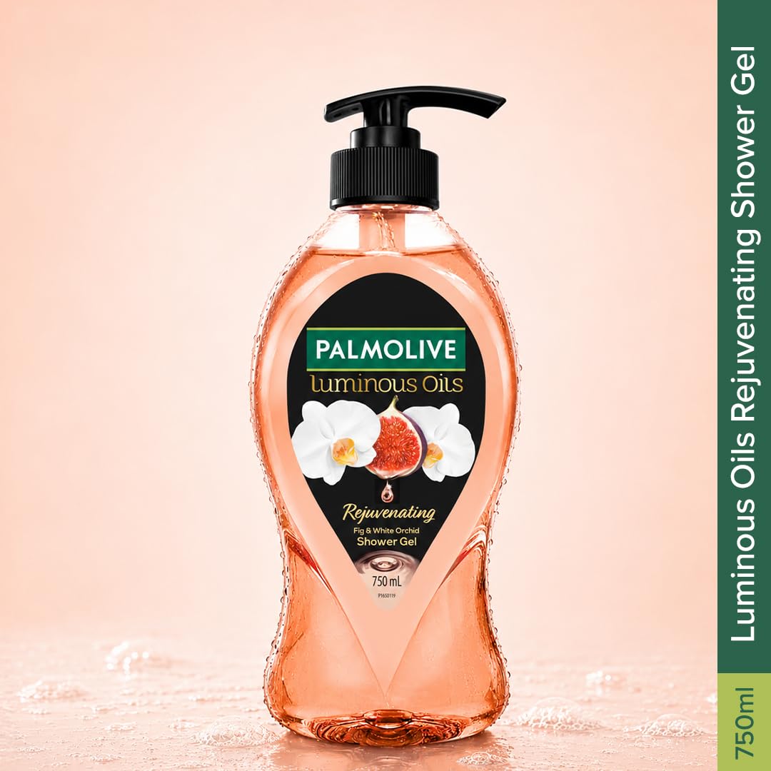 Palmolive Luminous Oil Invigorating Body Wash, 750ml Pump Bottle, 100% Natural Macadamia Oil & Peony Extracts For Everyday Freshness & Radiant Skin, PH Balanced