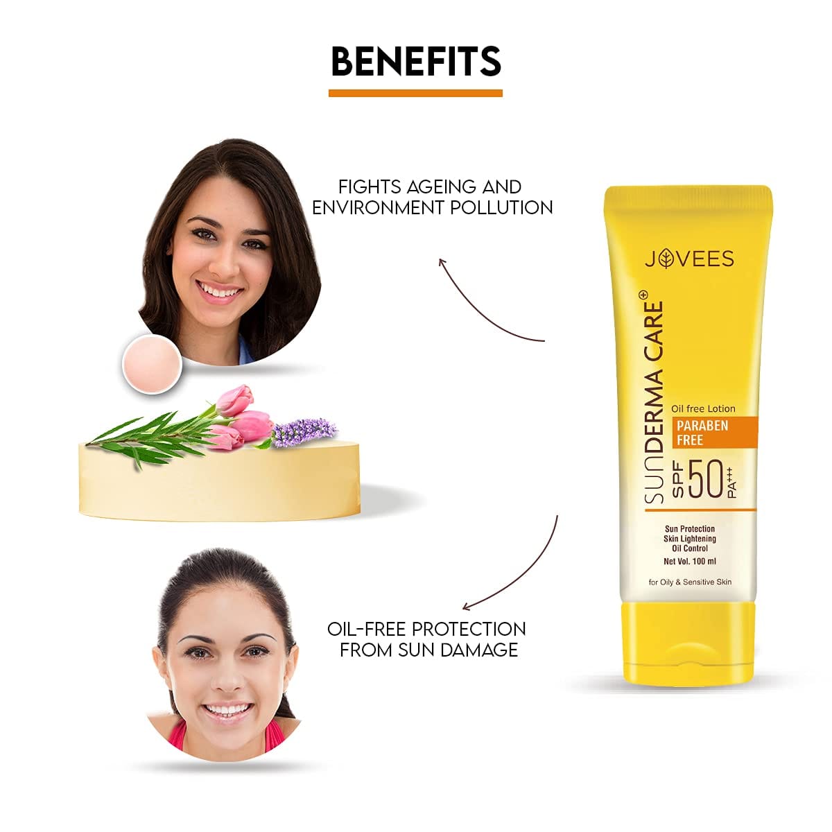 Jovees - Herbal Sun Derma Care Sunscreen SPF 50 PA+++, (100mL)