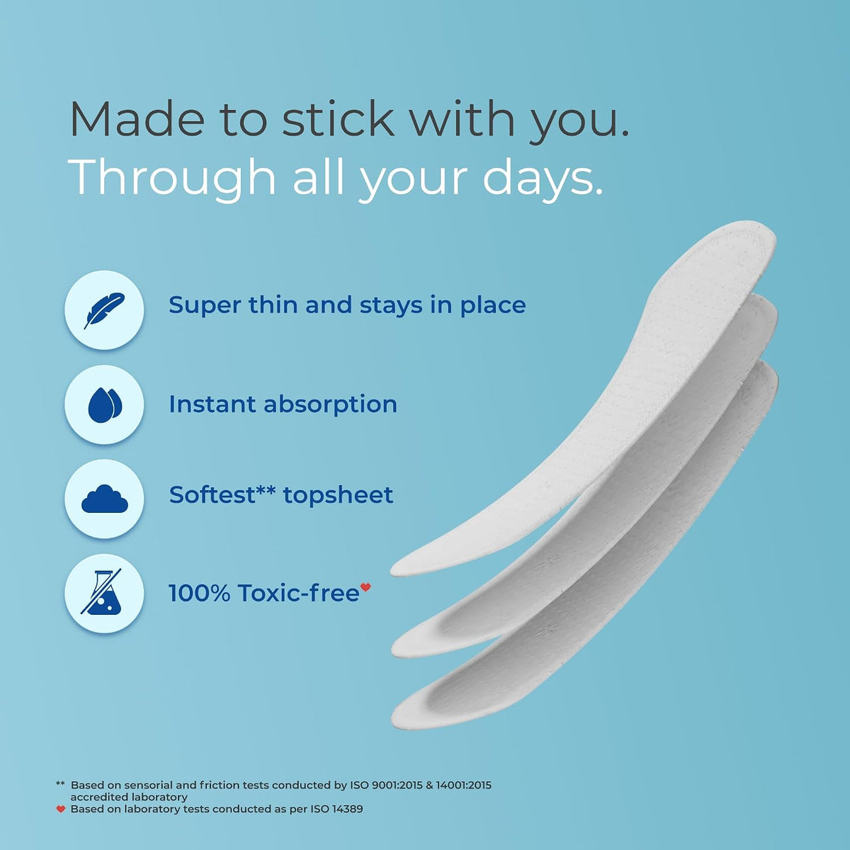 Nua Everyday Comfort Panty Liner for Women Daily Use | Pack of 16 liners 190mm | For White Discharge, Spotting & Non Period Leakages | Individually Wrapped | Ze