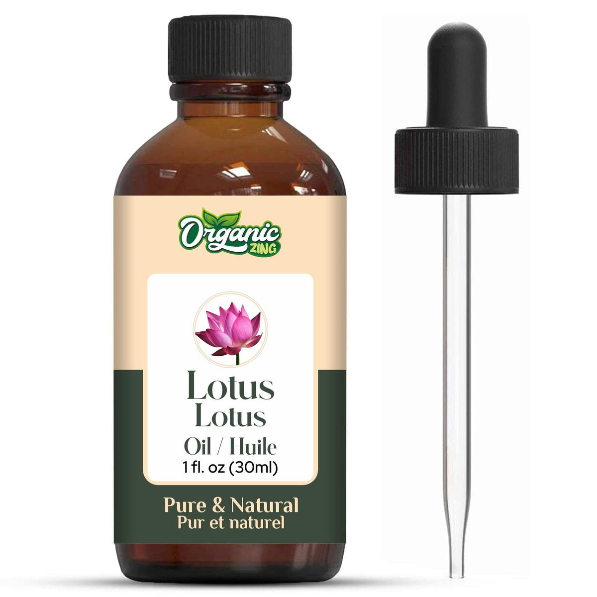 Organic Zing Lotus Oil 30 ml (1.01 fl oz) – Exotic Sacred Floral Oil for Skincare, Haircare, DIY Formulations, Soaps & Cream Blends Lotus 30 ml (Pack of 1)