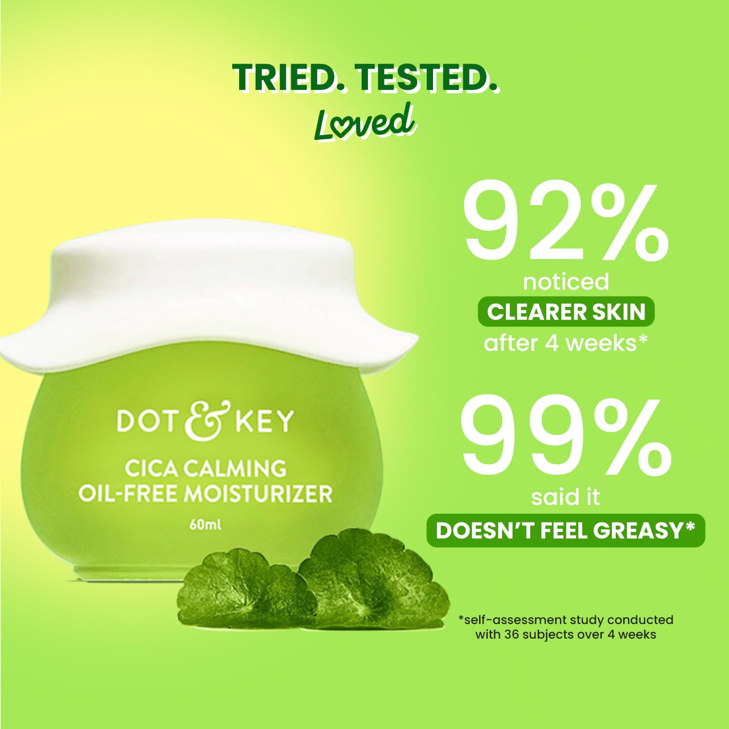 Dot & Key Niacinamide + CICA (Centella) Oil Free Moisturizer | Lightweight Face Cream for Oily, Sensitive & Acne Prone Skin | Fades Dark Spots, Blemishes & Soothes Redness | 60ml Jar