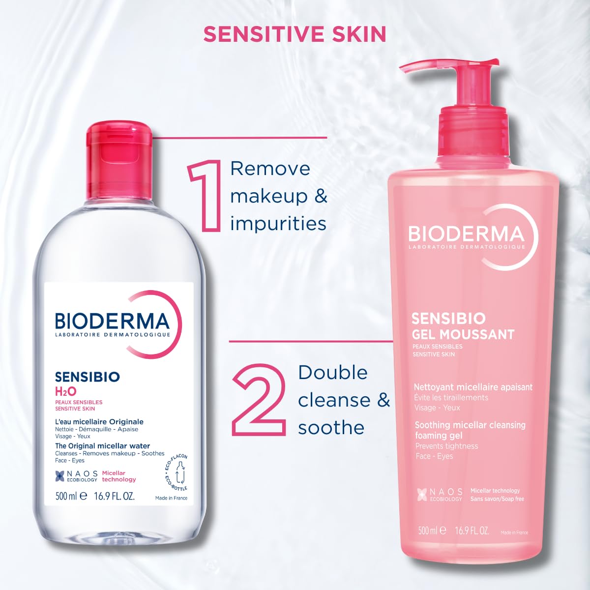 Bioderma Sensibio Gentle Soothing Micellar Cleansing Foaming Gel For Sensitive Skin(100ml)
