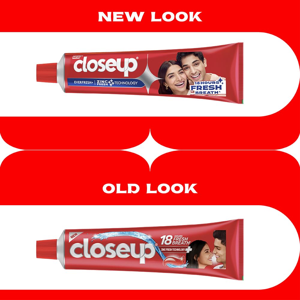 Close Up Toothpaste | Long lasting 18 Hours Of Fresh Breath & White Teeth - 300g (Pack of 2) 150 g (Pack of 2)