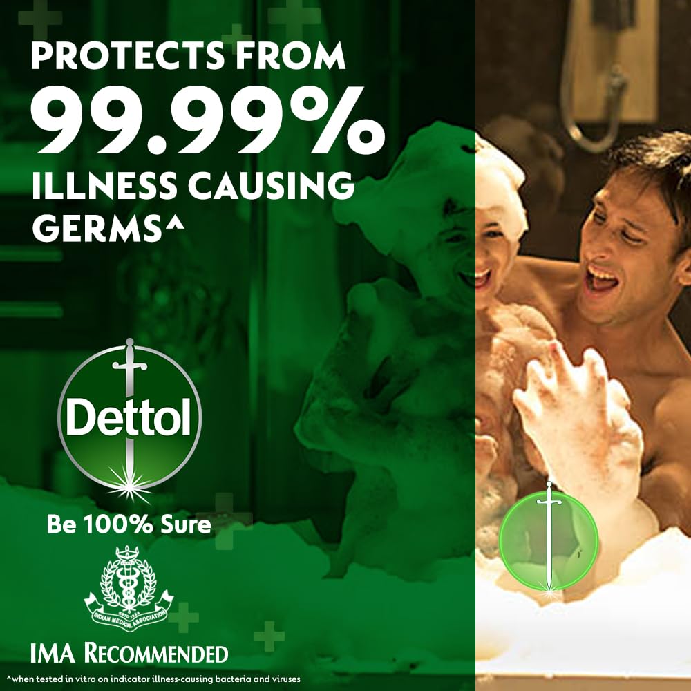 Dettol Original Germ Protection Bathing Soap Bar (750gm) | Kills 99.99% germs, 150 - Pack of 10 (packaging may vary) 150 g (Pack of 10)