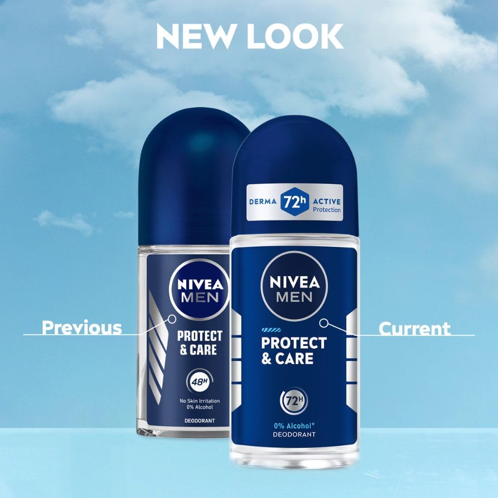 NIVEA Men Fresh Woody Protect And Care Roll On, 50Ml, Pack Of 1 Roll on 1 count (Pack of 1)