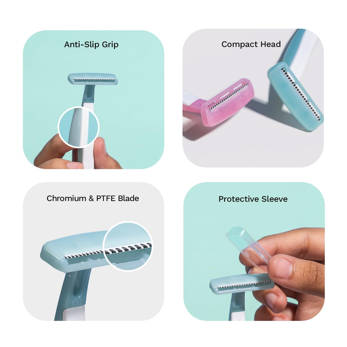 FURR Bikini Line Razor for Women | Reusable PTFE Blade | Pack of 3 Bikini Razor | Pack Of 3