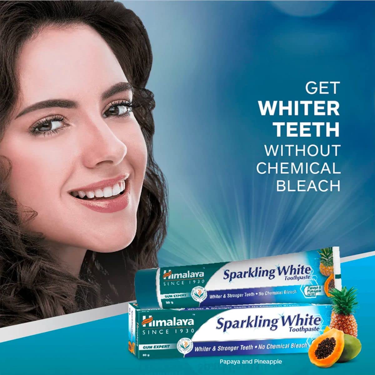 Himalaya Herbals Sparkling White Toothpaste for Whitening - 150 g (Pack of 2) Mint 300 g (Pack of 1)