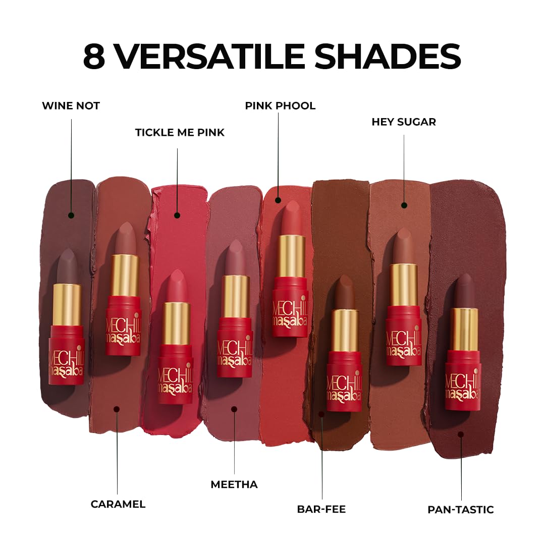 LoveChild Masaba 90s Drip Caramel (Pink Nude) Luxe-Matte Lipstick with Intense One-Swipe Color Payoff in High-Pigment HD Crème Matte Formula, 4gm
